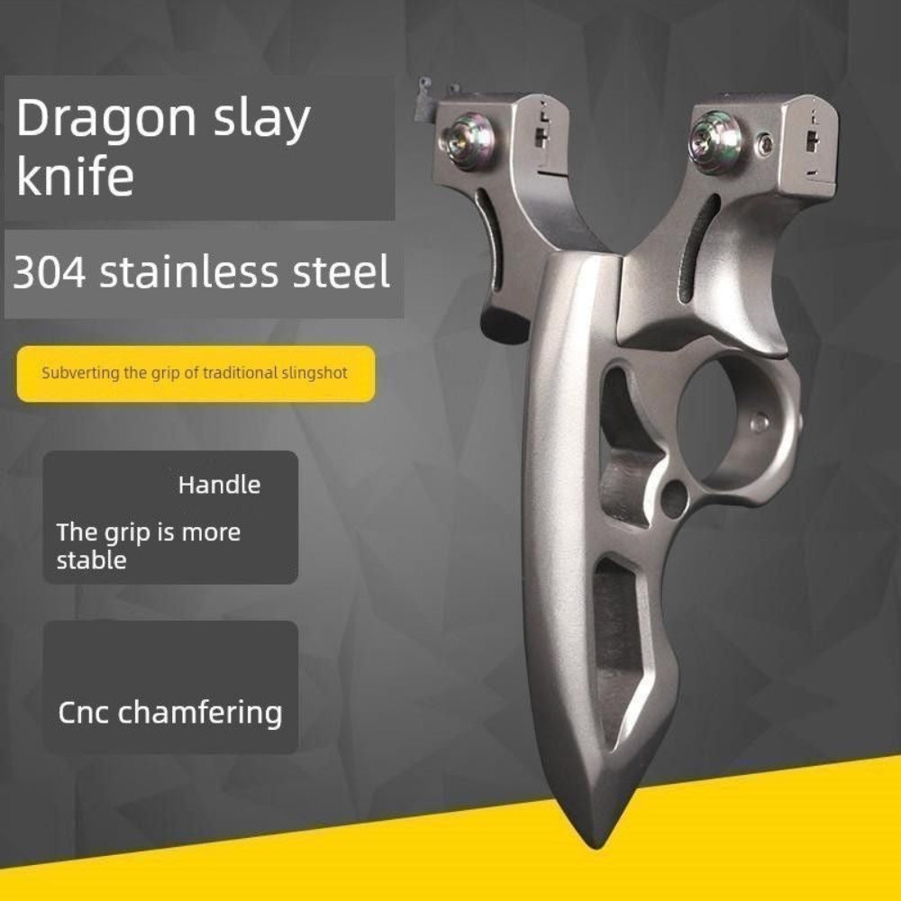 Full 404C Stainless Steel 3-in-1 Self-Defense Tool - Brass Knuckles, Kubotan, Slingshot