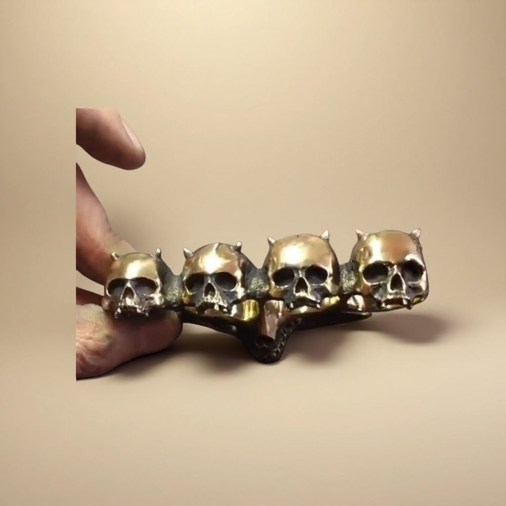 Outdoor EDC Skull Four-Finger Ring | Bold & Durable Design