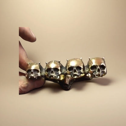 Outdoor EDC Skull Four-Finger Ring | Bold & Durable Design