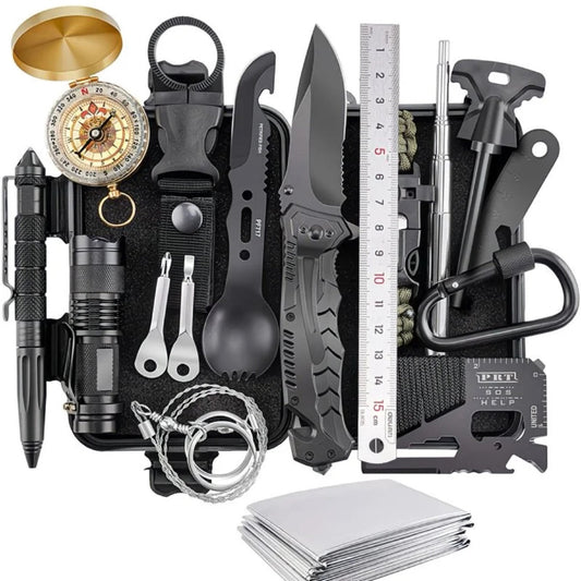 Outdoor Survival Gear and Emergency Equipment Kit, Cool Gadgets for Men, Camping Fishing