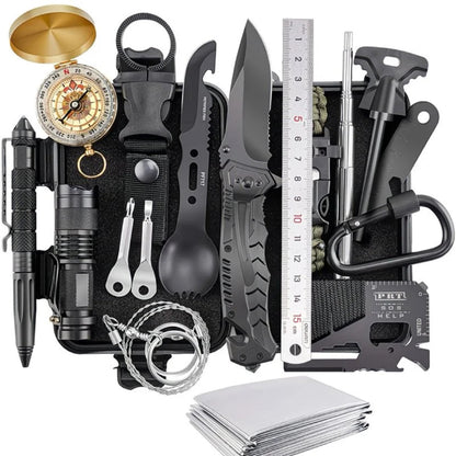 Outdoor Survival Gear and Emergency Equipment Kit, Cool Gadgets for Men, Camping Fishing