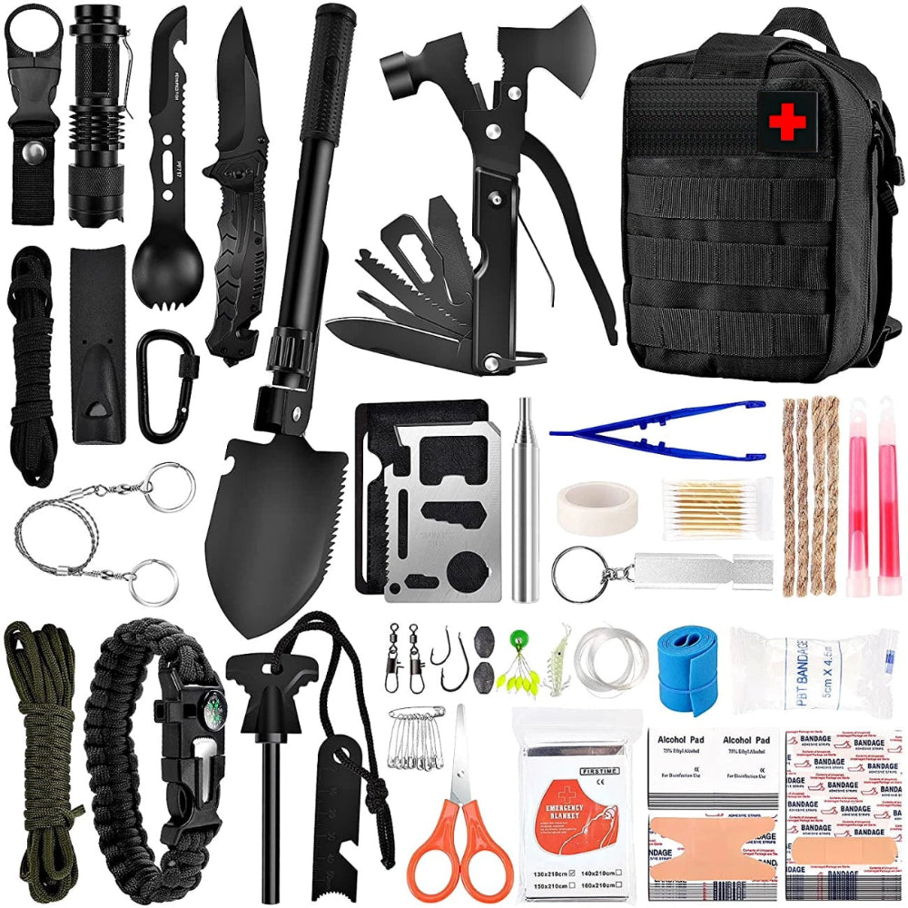 Outdoor Survival Gear and Emergency Equipment Kit, Cool Gadgets for Men, Camping Fishing