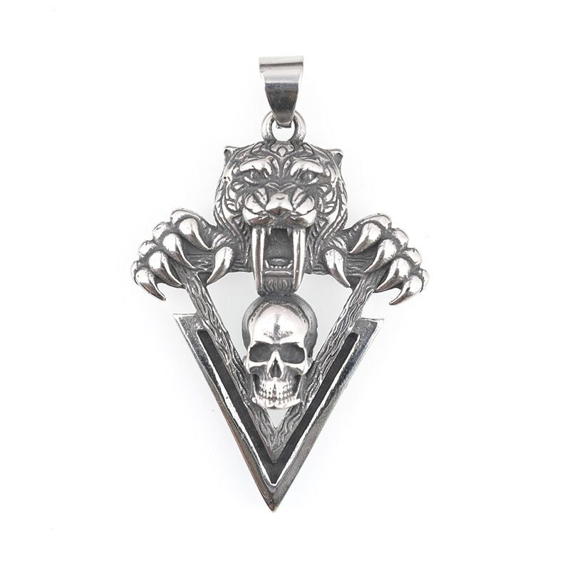 Domineering Tiger Claw Skull Necklace | Punk Street Jewelry