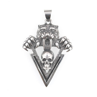 Domineering Tiger Claw Skull Necklace | Punk Street Jewelry