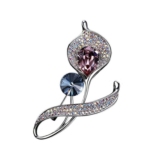 Vintage flower brooch elegant women lapel pin