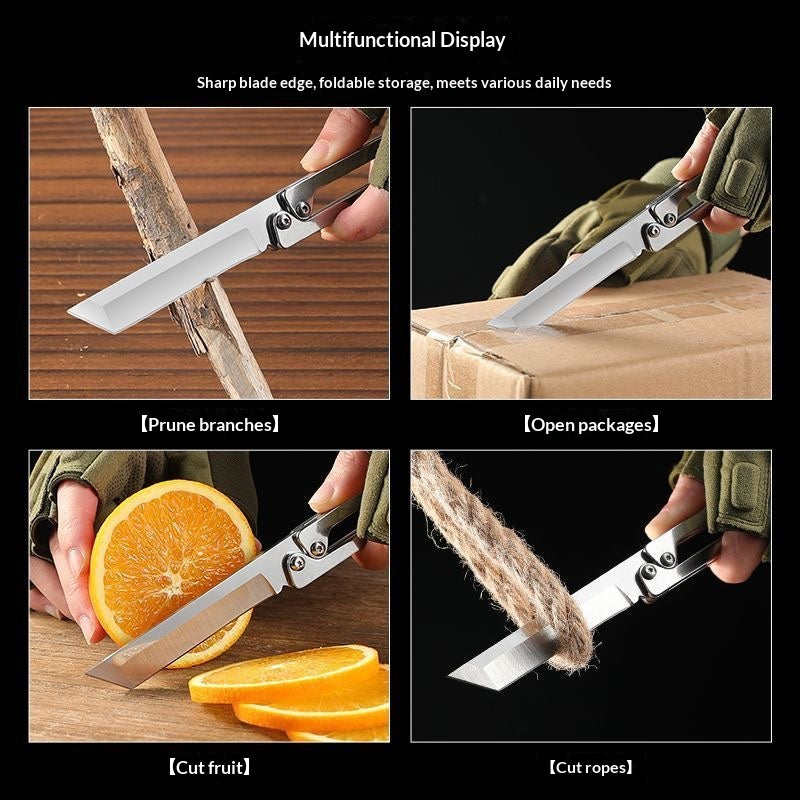 Folding Knife EDC Stainless Steel Pocket Tool Sharp Outdoor