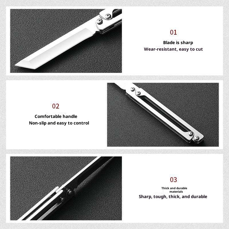 Folding Knife EDC Stainless Steel Pocket Tool Sharp Outdoor