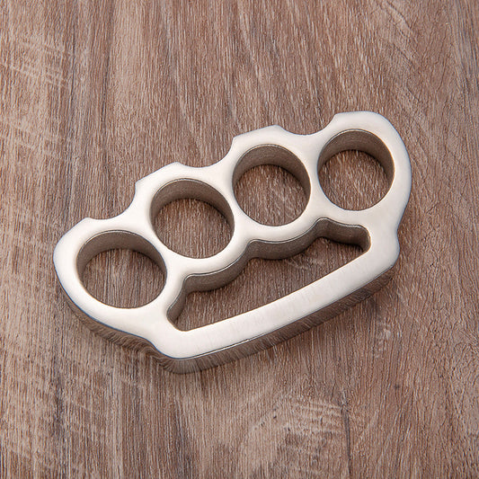 Close-up of hand polished 304 stainless steel collectible EDC gear.