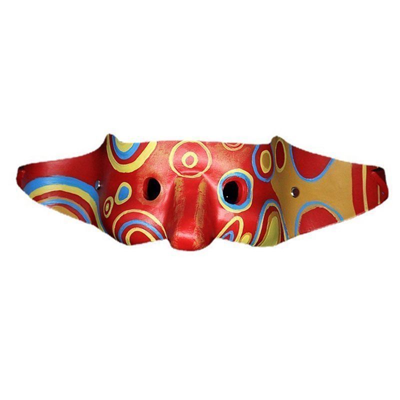 Abstract red horned half-face masquerade mask