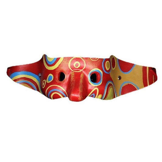 Abstract red horned half-face masquerade mask