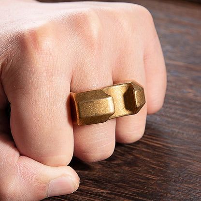 Full Brass Wasteland Style Stonewash Bottle Opener Brass Knuckles