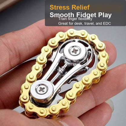 Gold chain gear fidget spinner stress relief toy