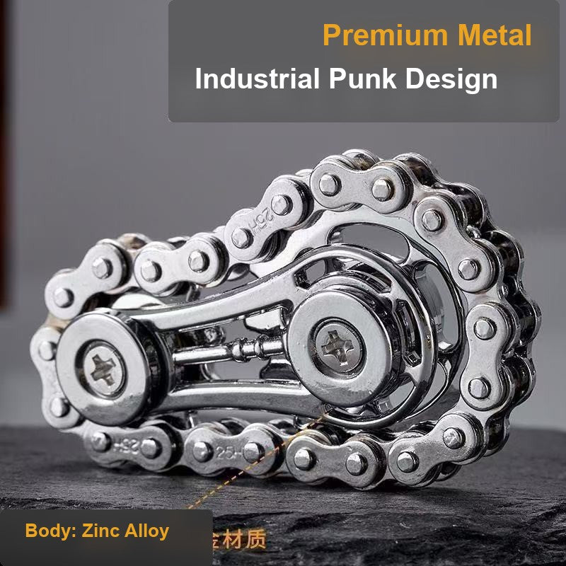 Silver chain gear fidget spinner premium metal design