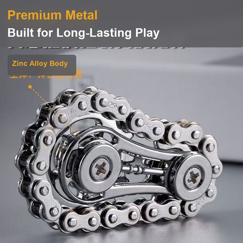 Silver chain gear fidget spinner zinc alloy body