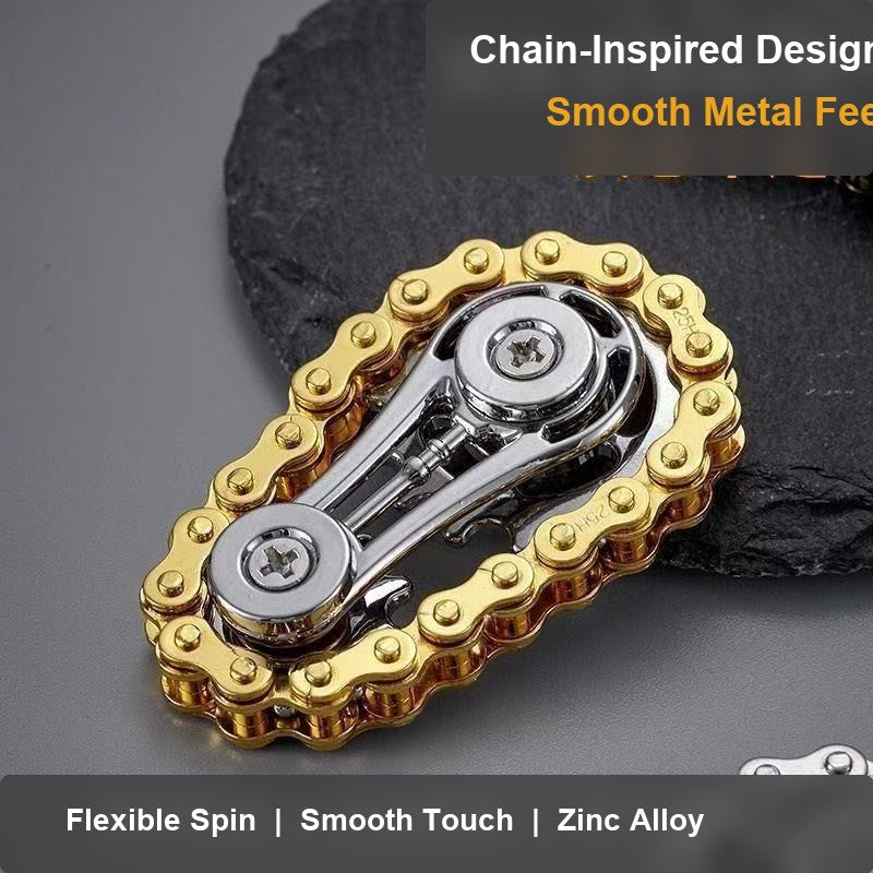 Gold chain gear fidget spinner smooth metal feel