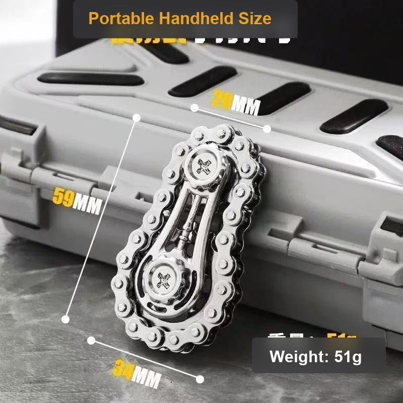 Chain gear fidget spinner portable handheld size 59mm 34mm 20mm 51g