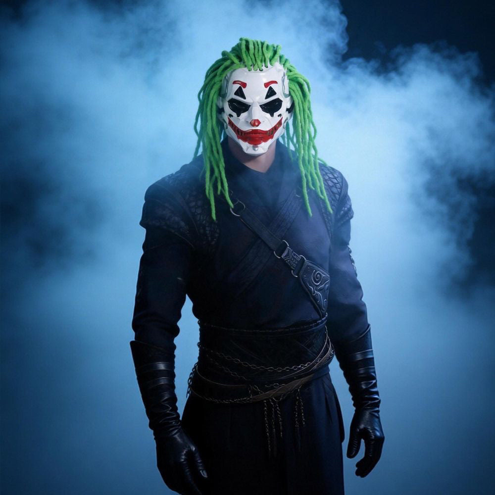 Cyber Clown Mask with Wig view 1