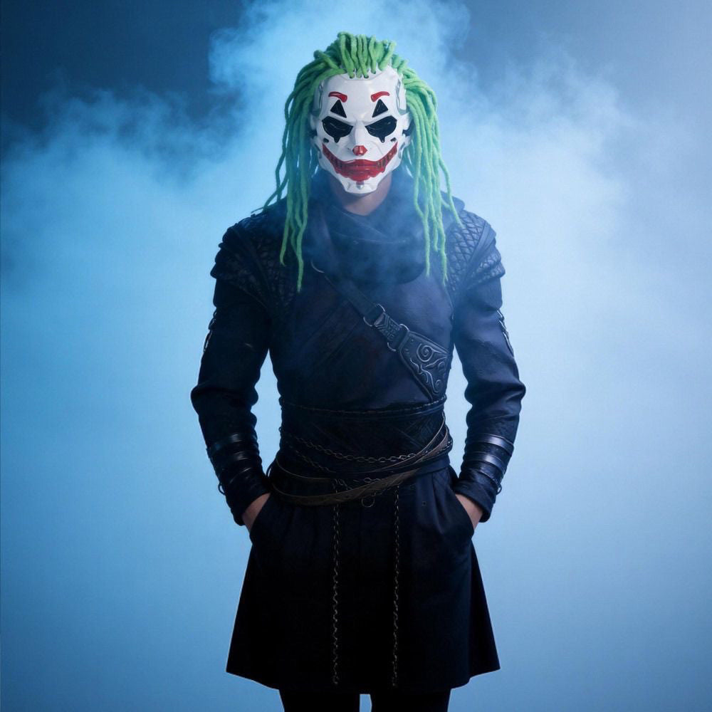 Cyber Clown Mask with Wig view 2