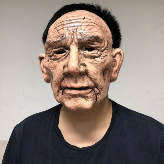Realistic Elderly Character Full-Face PVC Mask view 1