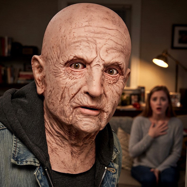 Realistic Elderly Man Halloween Mask view 1