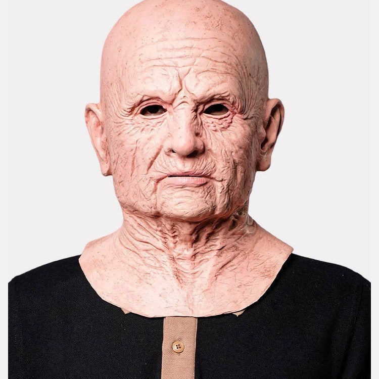 Realistic Elderly Man Halloween Mask view 2