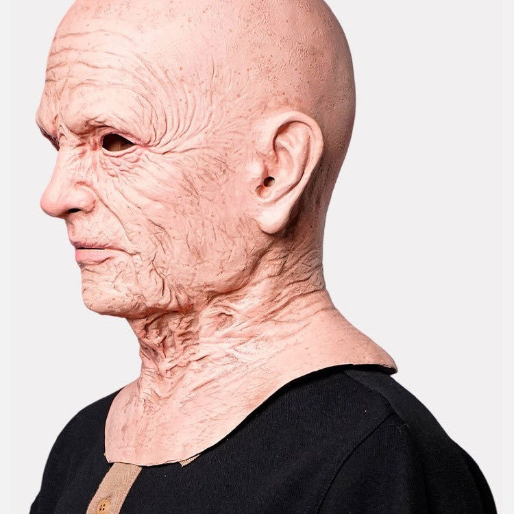 Realistic Elderly Man Halloween Mask view 3