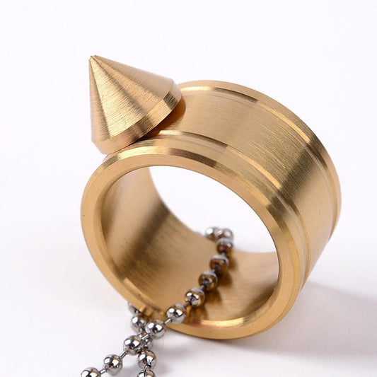 Full Stainless Steel Spike Ring Self Defense With Ball Chain