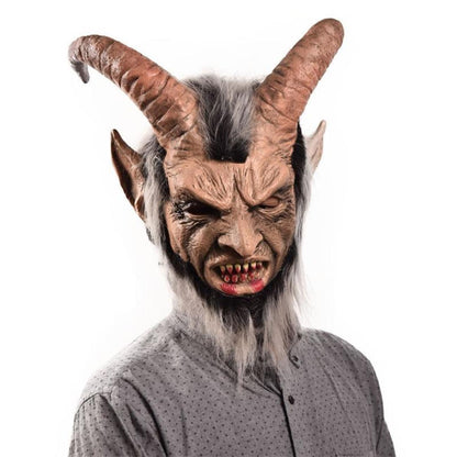 Horned Infernal Demon Full-Head Latex Mask view 1