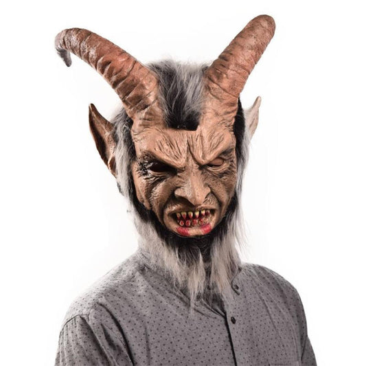 Horned Infernal Demon Full-Head Latex Mask view 1
