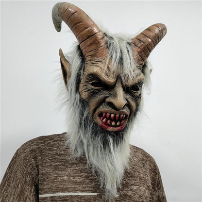 Horned Infernal Demon Full-Head Latex Mask view 2