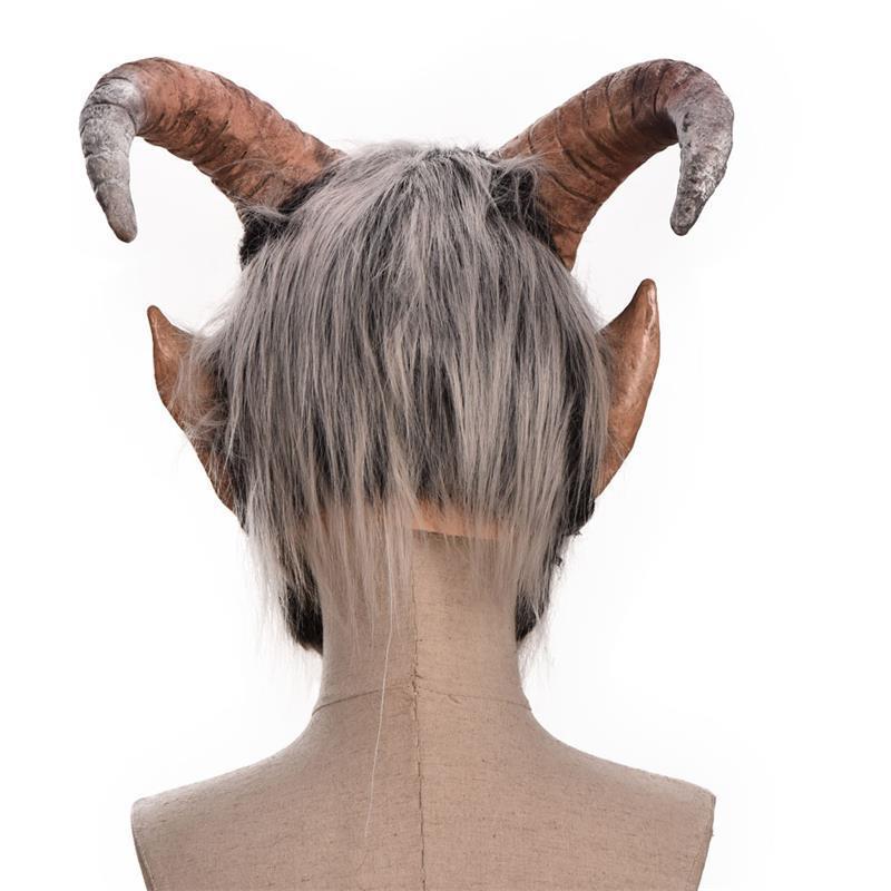 Horned Infernal Demon Full-Head Latex Mask view 4