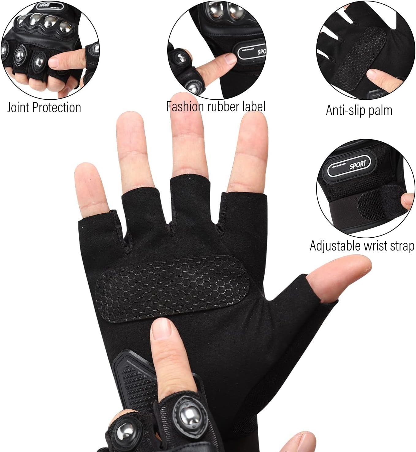 Half Finger Steel Knuckles Gloves