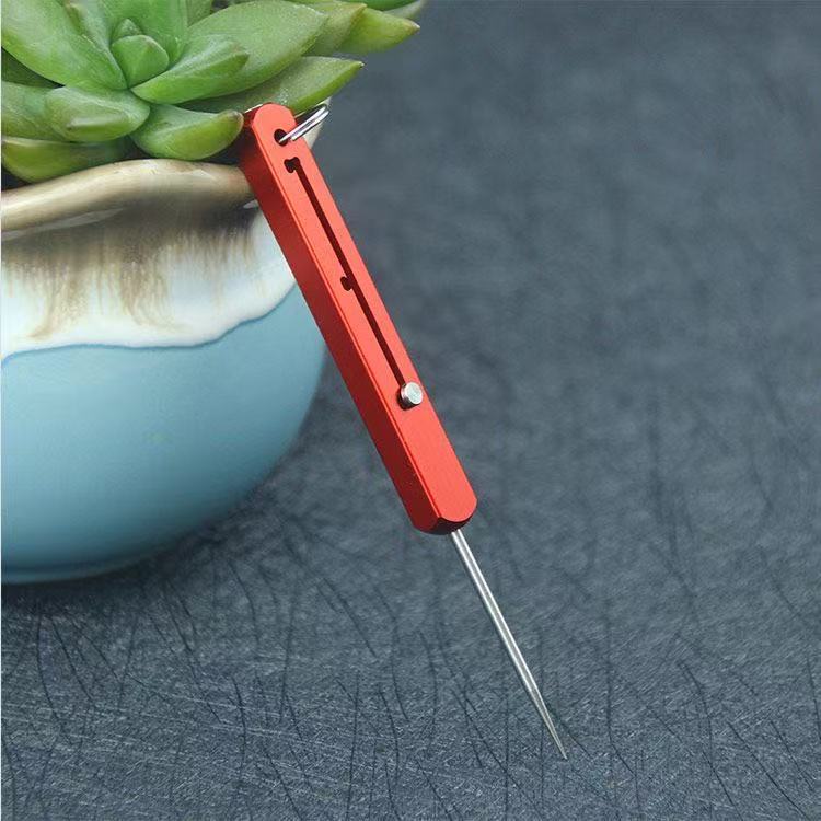 Red keychain pocket toothpick EDC accessory