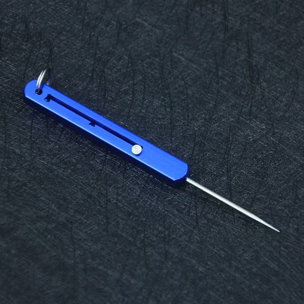 Blue keychain pocket toothpick EDC accessory