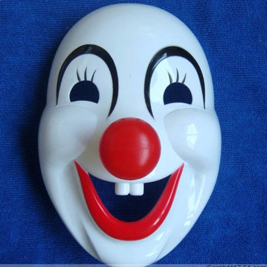 Playful white clown costume mask