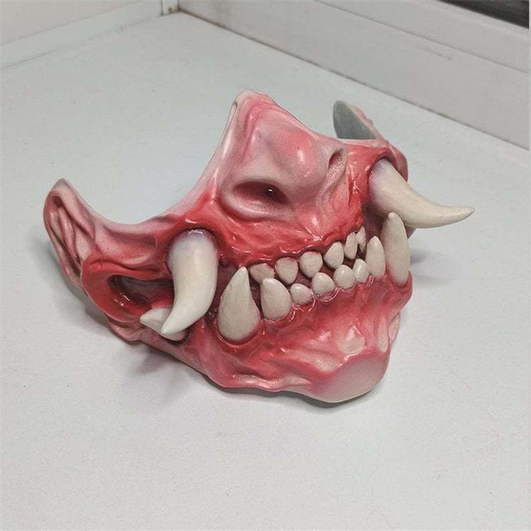 Mutant Fanged Demon Half Mask view 2