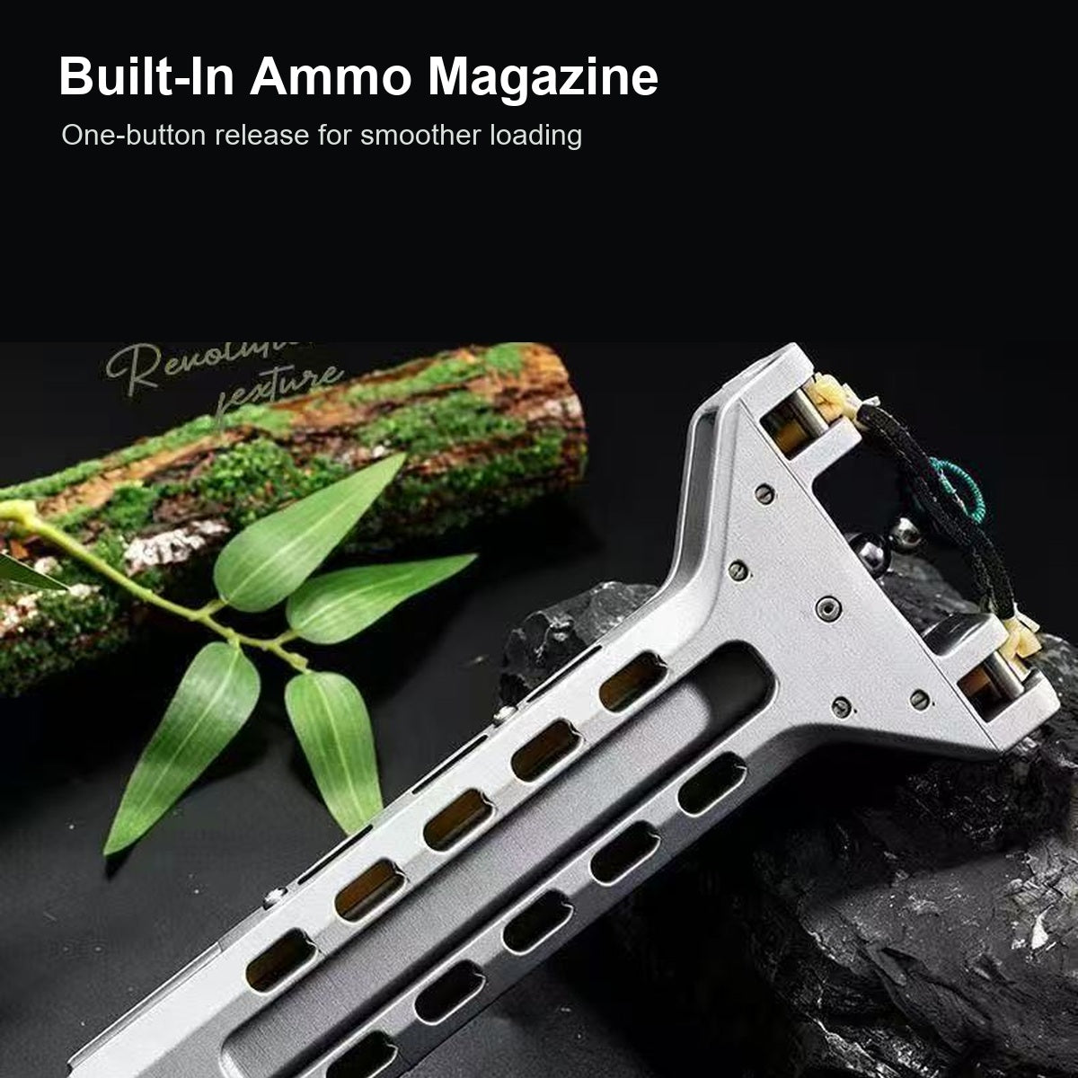 Rapid Spin Outdoor Slingshot built-in ammo magazine
