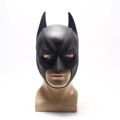 Black shadow vigilante PVC cowl mask front view