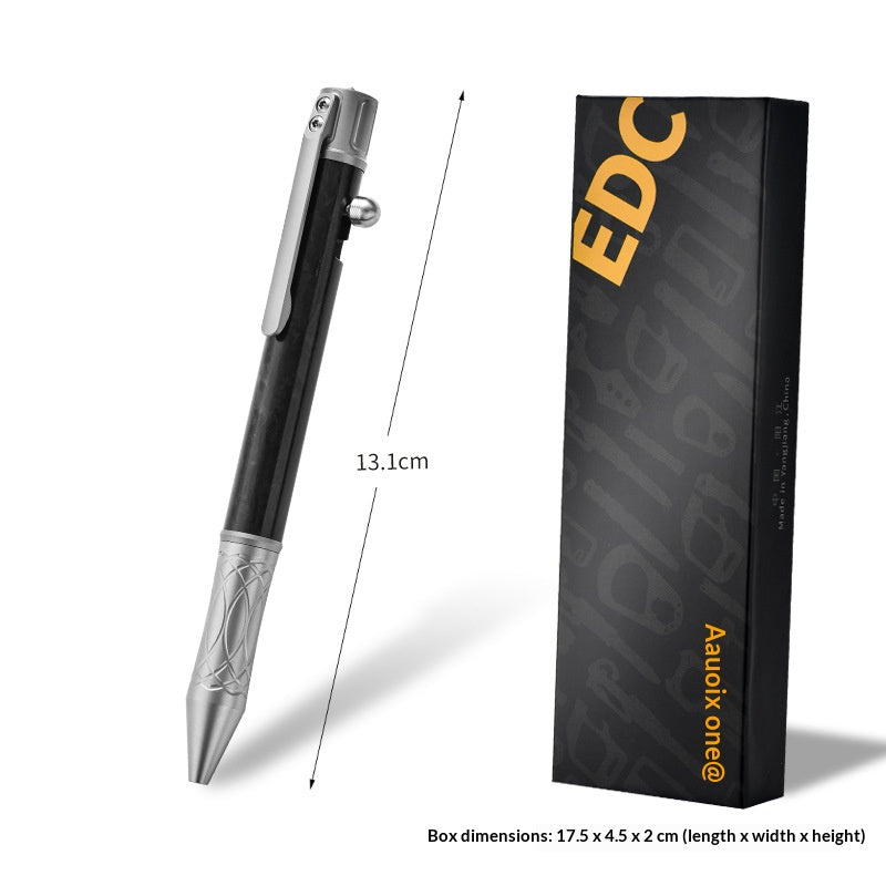 Premium Titanium Tactical Pen with Carbon Fiber Body and Tungsten Steel Tip