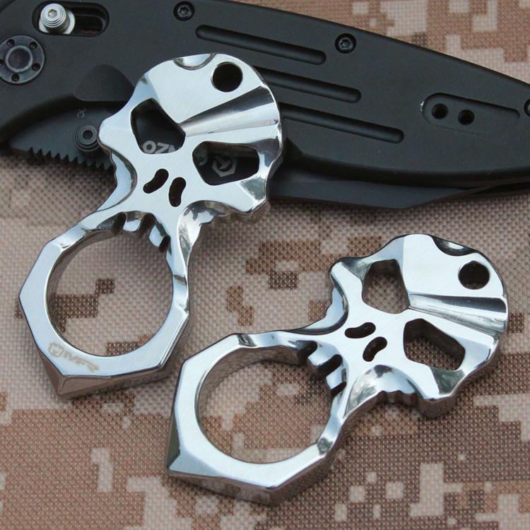 Skull 9R18MOV Stainless Steel Self Defense Keychain Tool