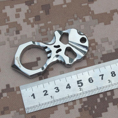 Skull 9R18MOV Stainless Steel Self Defense Keychain Tool