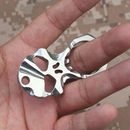 Skull 9R18MOV Stainless Steel Self Defense Keychain Tool