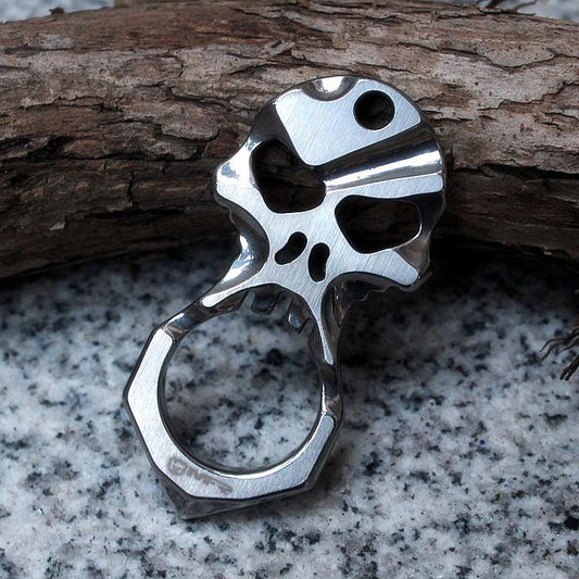 Skull 9R18MOV Stainless Steel Self Defense Keychain Tool