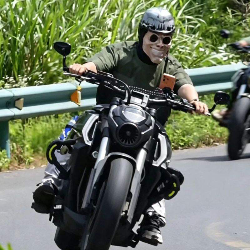 Smiling Rider Half-Face Costume Mask view 2