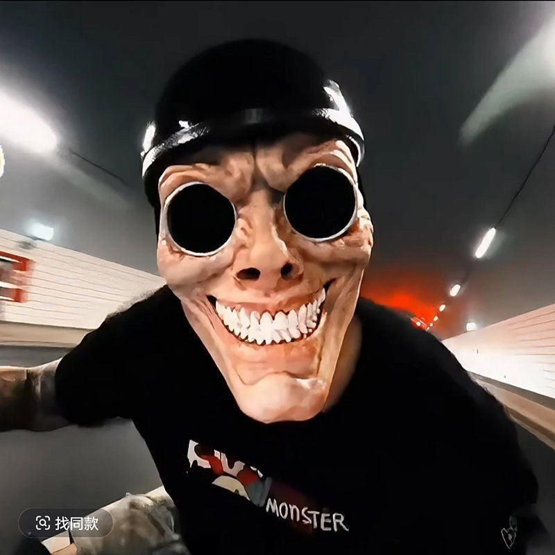 Smiling Rider Half-Face Costume Mask view 3