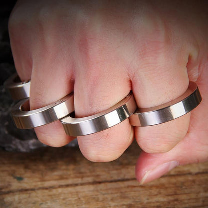 Transformable Self-Defense Brass Knuckles Ring - Zinc Alloy or Stainless Stee