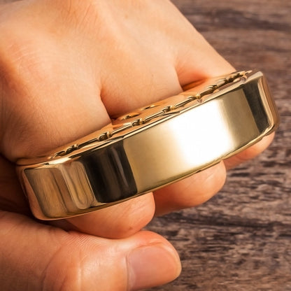 Full Brass Pumpkin Face Two Finger Brass Knuckles