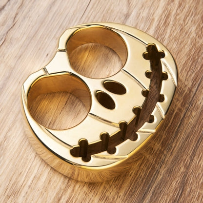 Full Brass Pumpkin Face Two Finger Brass Knuckles