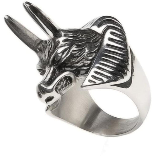 Wolf Head Full Stainless Steel Self Defense Ring – Gothic Style Jewelry